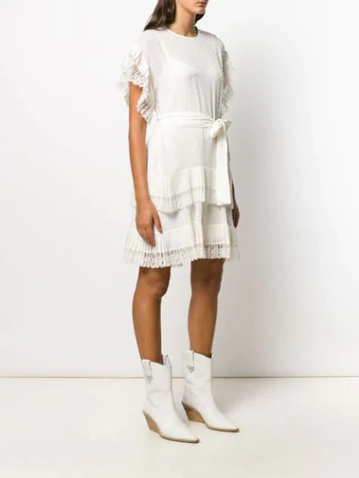 Shop Zimmermann Short Sleeve Tiered Dress In White