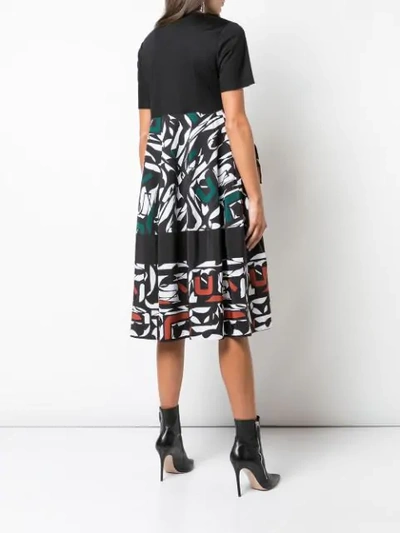 Shop Adeam Flared Printed Midi Dress In Multicolour