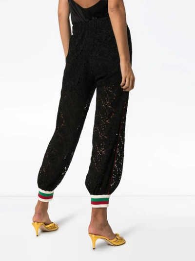 Shop Gucci Lace Balloon-leg Track Pants In Black
