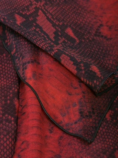 Shop Amiri Snake Print Asymmetrical Dress In Red
