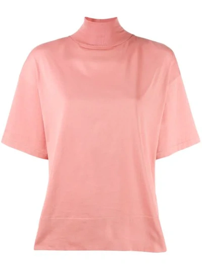Shop Acne Studios Mock Neck T-shirt In Pink
