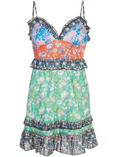 Shop Cynthia Rowley Charlotte Patchwork Mini Dress In Multicolour