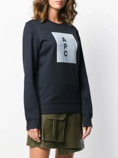 A.P.C. CONTRAST LOGO SWEATSHIRT - 蓝色