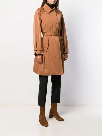 Shop N°21 Belted Padded Coat In Brown