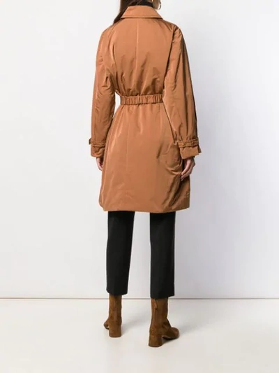 Shop N°21 Belted Padded Coat In Brown