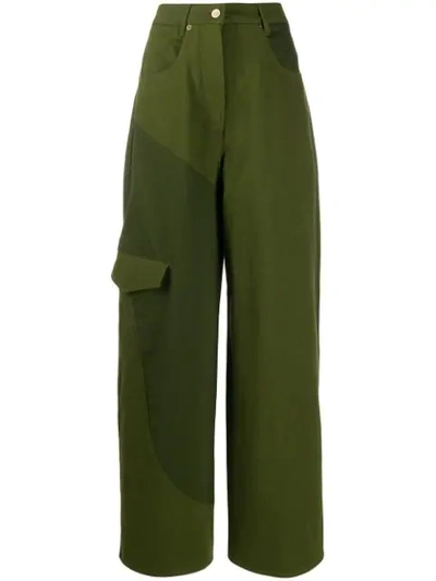 Shop Jacquemus Le Jean De Nimes Wide-leg Trousers In Green