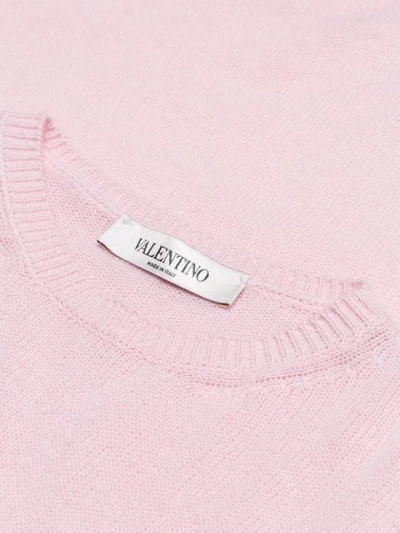 Shop Valentino Longsleeves Embellished Jumper In Pink