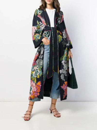 Biyan Embroidered Coat In Blue