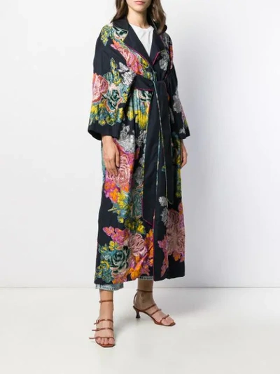 Biyan Embroidered Coat In Blue