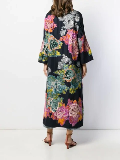 Biyan Embroidered Coat In Blue