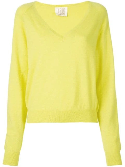 Shop A Shirt Thing Pullover Mit V-ausschnitt In Yellow