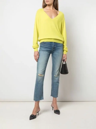 Shop A Shirt Thing Pullover Mit V-ausschnitt In Yellow