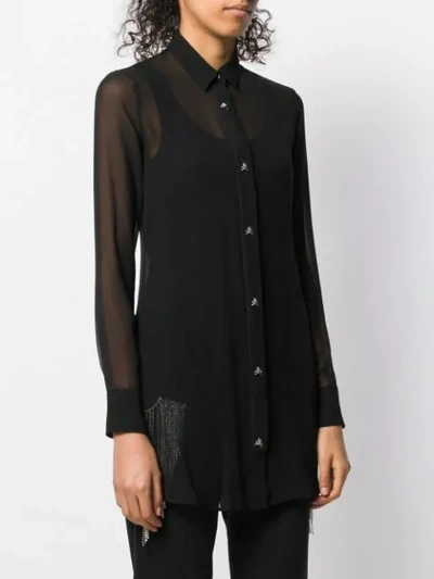 Shop Philipp Plein Georgette Shirt In Black