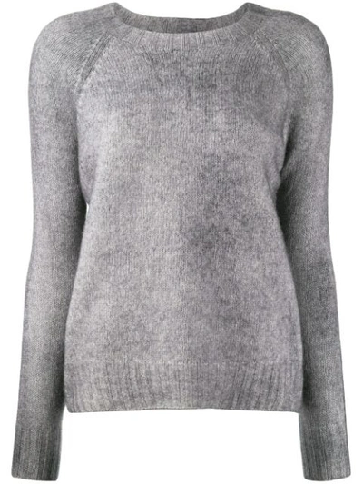 Shop Aragona Crew-neck Knit Sweater In Grey