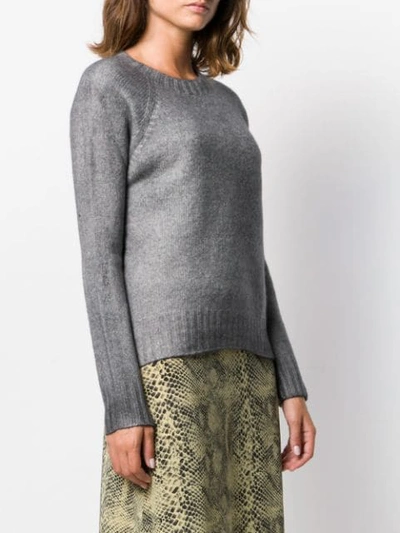 Shop Aragona Crew-neck Knit Sweater In Grey