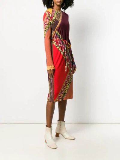 Shop Etro Floral Print Dress In Red