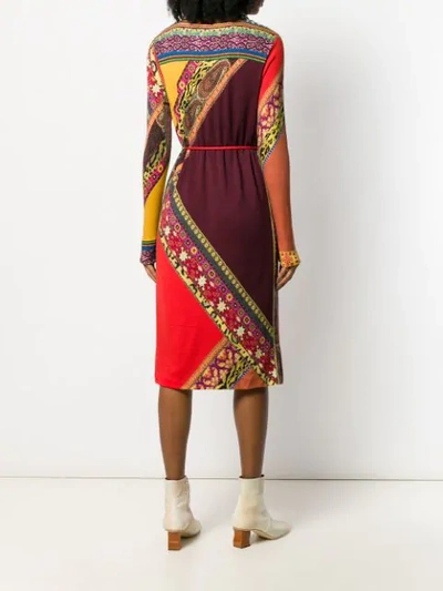 Shop Etro Floral Print Dress In Red