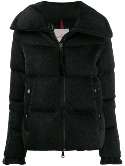 Shop Moncler Oversized Collar Puffer Jacket In Black
