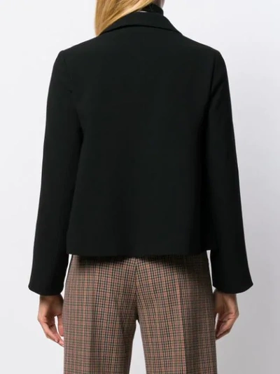 Shop Alberto Biani Cropped Box Blazer In Black