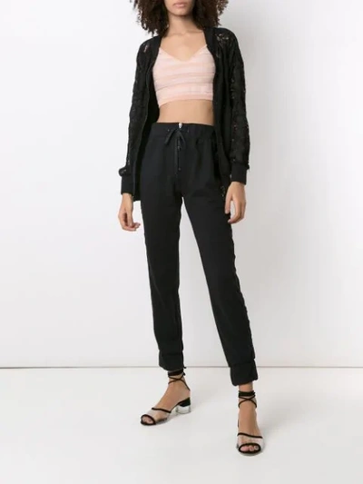 Shop Andrea Bogosian 'pluto' Cropped-strickoberteil In Pink