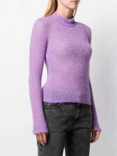 Shop Philosophy Di Lorenzo Serafini Textured Long Sleeve Jumper In Purple