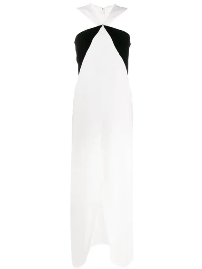 Shop Givenchy Velvet Panel Gown In White