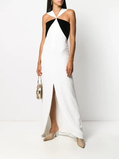 Shop Givenchy Velvet Panel Gown In White