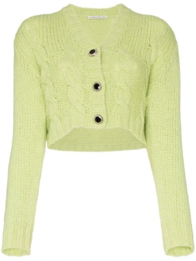 Shop Alessandra Rich Cropped-cardigan In 1579 Green