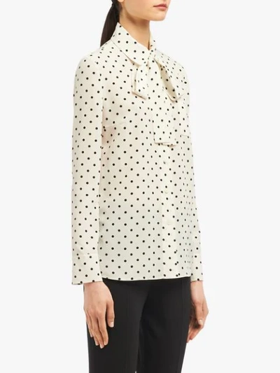 Shop Prada Polka Dot Shirt In White ,black