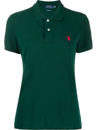 Shop Polo Ralph Lauren Button Up Collar Polo Top In Green