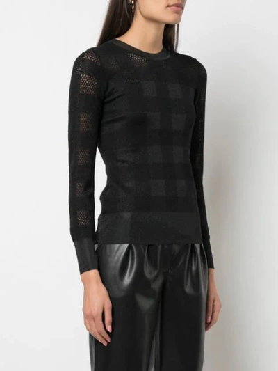 Shop Rag & Bone Knit Check Sweater In Black