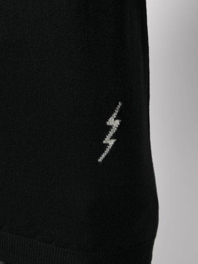 Shop Rick Owens Lightning Bolt Knitted Sweater In 0921 Black Natural