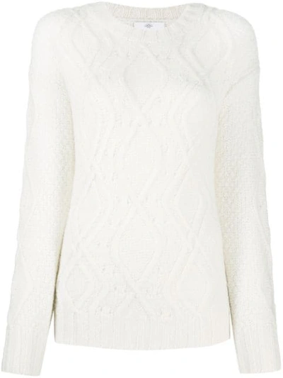 Shop Allude Chunky Knit Jumper In White