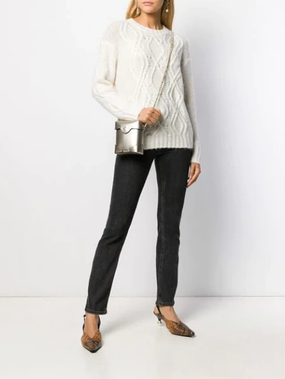 Shop Allude Chunky Knit Jumper In White