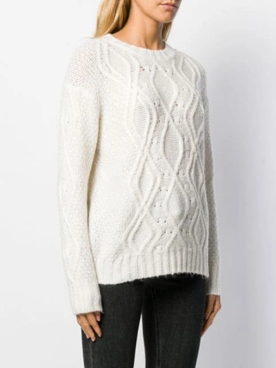Shop Allude Chunky Knit Jumper In White