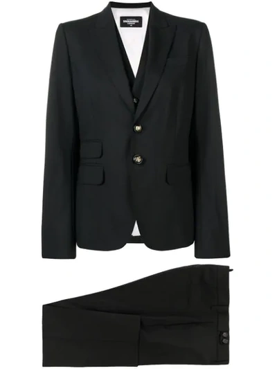 Shop Dsquared2 Three Piece Suit - Black