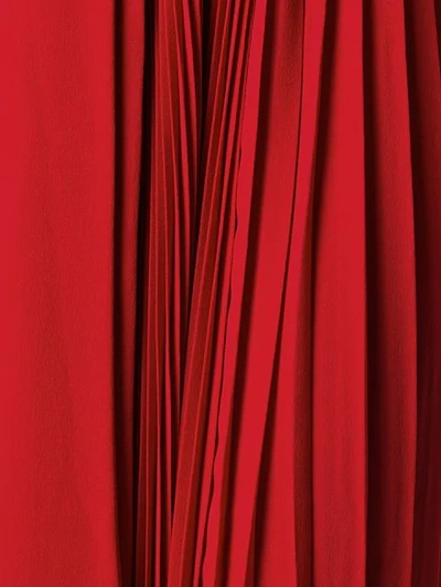 Shop Valentino Pleated Midi Dress In Red
