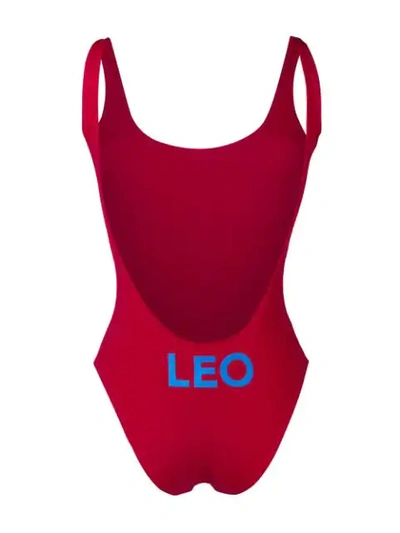 Shop Angelys Balek Zodiac Swimsuit In Red