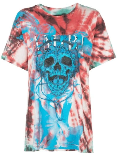 Shop Amiri Skull Print Tie-dye T-shirt In Multicolour