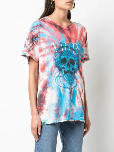 Shop Amiri Skull Print Tie-dye T-shirt In Multicolour