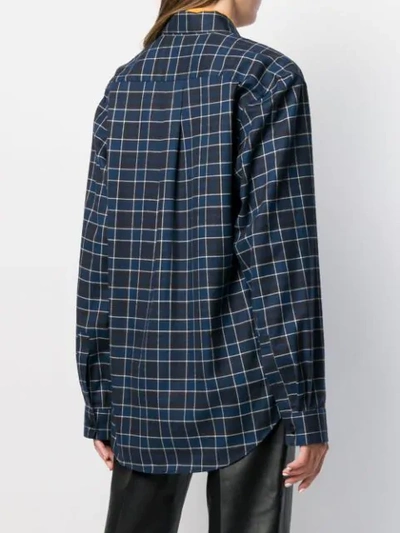 Shop Martine Rose Check Print Long-sleeved Shirt In Blue