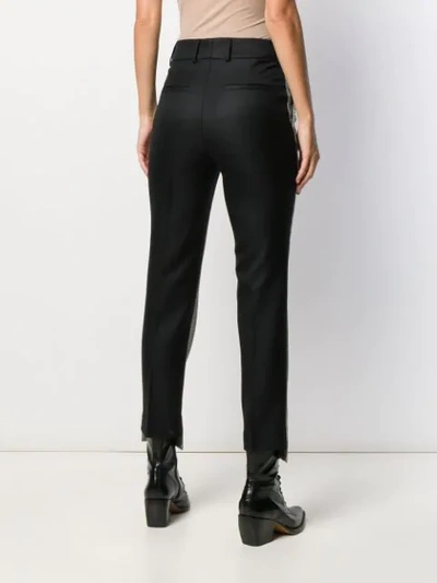 Shop Petar Petrov Contrasting Slim-fit Trousers In Black