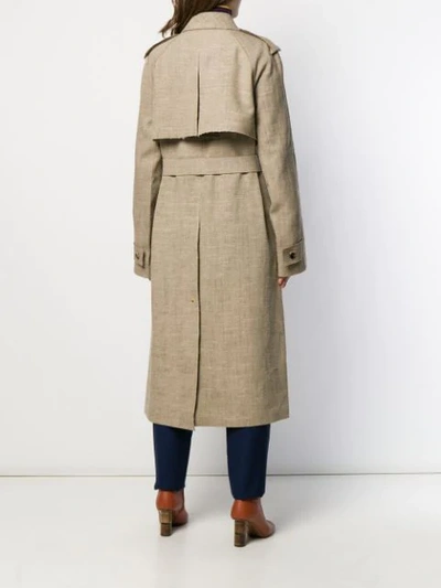 Shop Bottega Veneta Textured Belted Coat In Neutrals