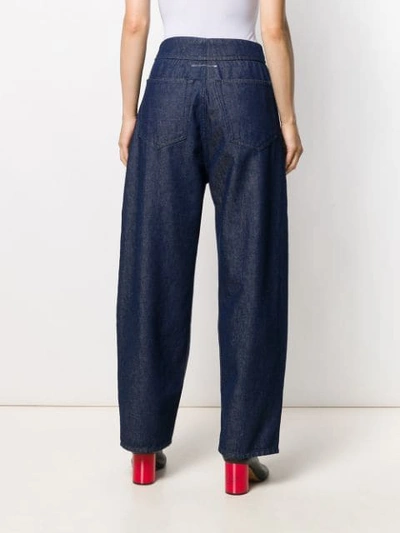 Shop Mm6 Maison Margiela Wide Leg Jeans In Blue