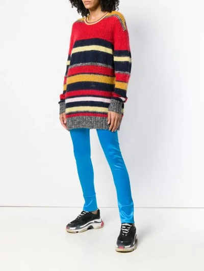 Shop Junya Watanabe Classic Skinny-fit Leggings In Blue