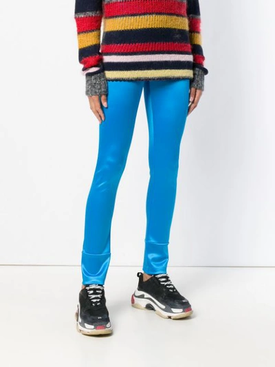 Shop Junya Watanabe Classic Skinny-fit Leggings In Blue