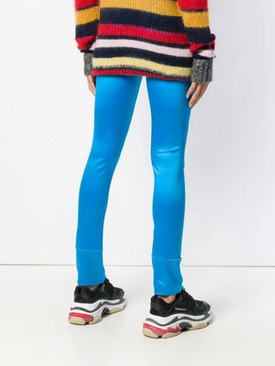 Shop Junya Watanabe Classic Skinny-fit Leggings In Blue