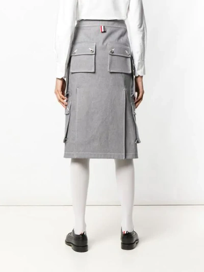 Shop Thom Browne Hunting Cardigan Skirt In 035 Medium Grey