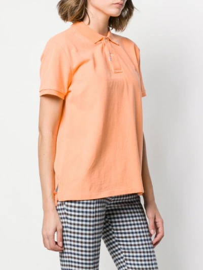 Shop Polo Ralph Lauren Logo Embroidered Polo Shirt In Orange