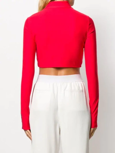 Shop Paco Rabanne Logo Tape Cropped Jacket In Red